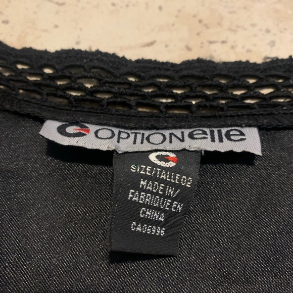 Optionelle Black Lace Trim 3/4 Sleeve Top - Size 02/Extra Small/Small - Picture 2 of 5